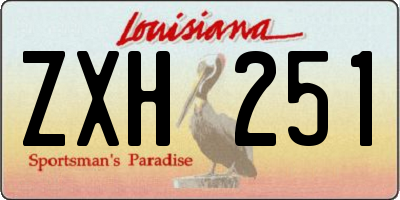 LA license plate ZXH251