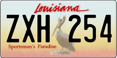 LA license plate ZXH254