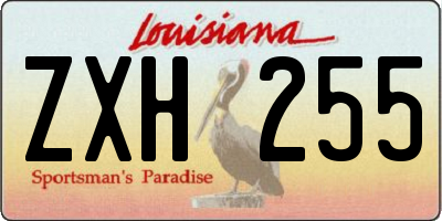 LA license plate ZXH255