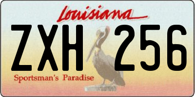 LA license plate ZXH256