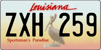 LA license plate ZXH259