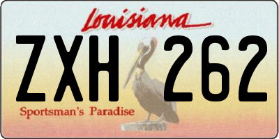 LA license plate ZXH262