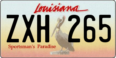 LA license plate ZXH265