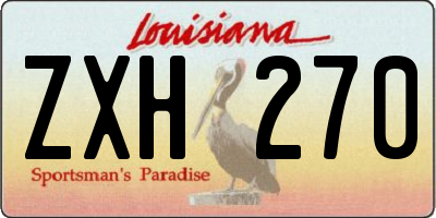 LA license plate ZXH270
