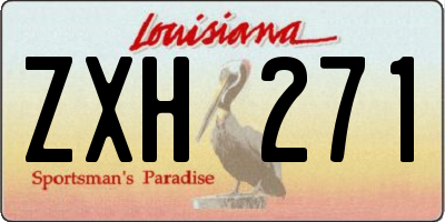 LA license plate ZXH271