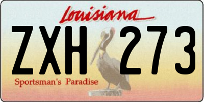 LA license plate ZXH273