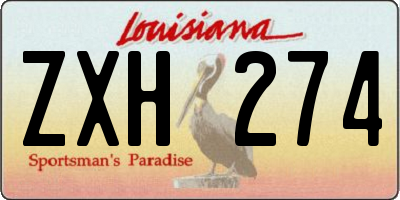 LA license plate ZXH274