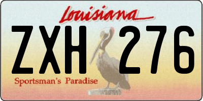 LA license plate ZXH276