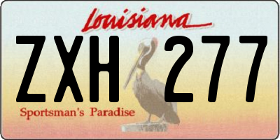 LA license plate ZXH277