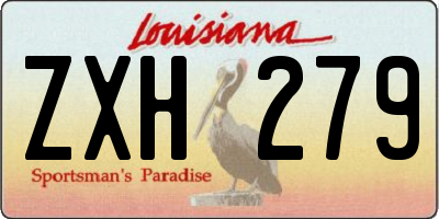 LA license plate ZXH279