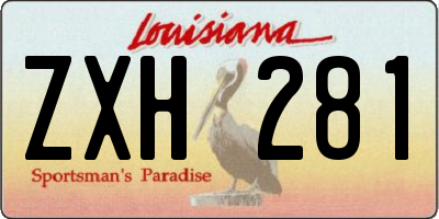 LA license plate ZXH281