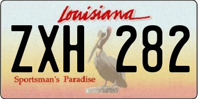 LA license plate ZXH282