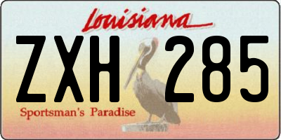 LA license plate ZXH285