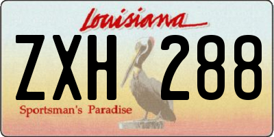 LA license plate ZXH288