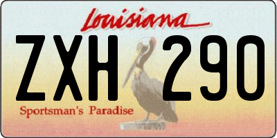 LA license plate ZXH290