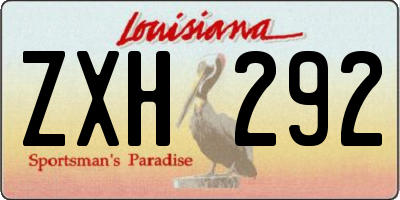 LA license plate ZXH292