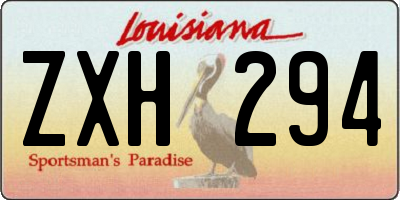 LA license plate ZXH294