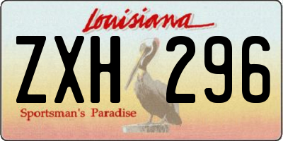 LA license plate ZXH296