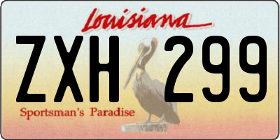 LA license plate ZXH299