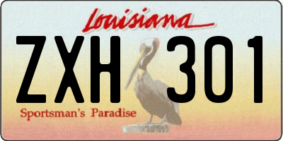 LA license plate ZXH301