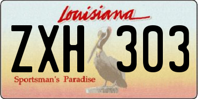 LA license plate ZXH303