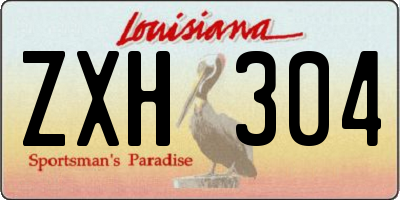 LA license plate ZXH304