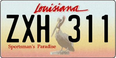 LA license plate ZXH311