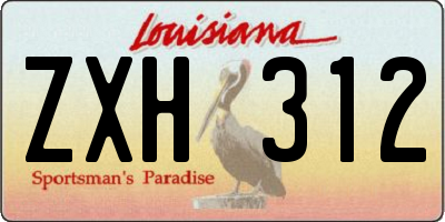 LA license plate ZXH312