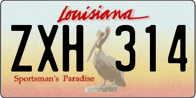 LA license plate ZXH314