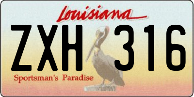 LA license plate ZXH316