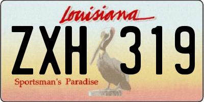 LA license plate ZXH319