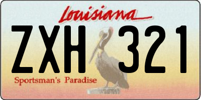 LA license plate ZXH321