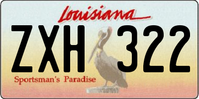 LA license plate ZXH322