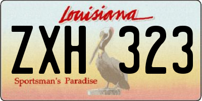 LA license plate ZXH323