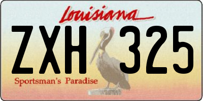 LA license plate ZXH325