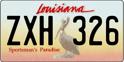 LA license plate ZXH326