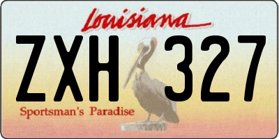 LA license plate ZXH327