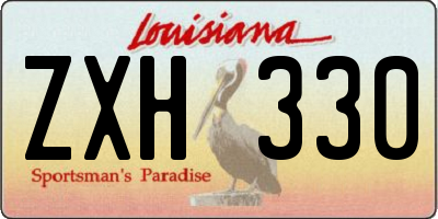 LA license plate ZXH330