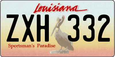 LA license plate ZXH332