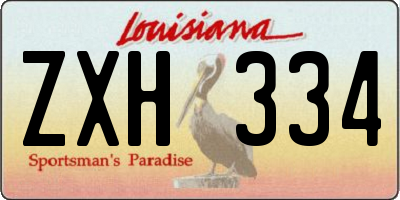 LA license plate ZXH334