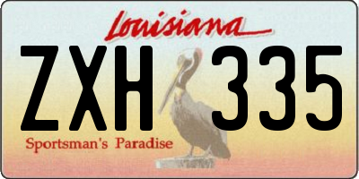LA license plate ZXH335