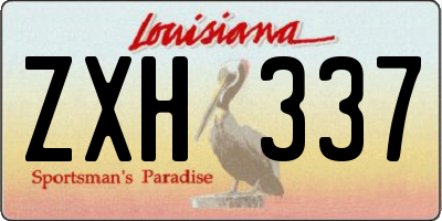 LA license plate ZXH337