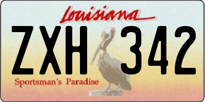 LA license plate ZXH342