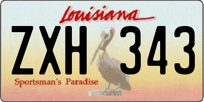 LA license plate ZXH343
