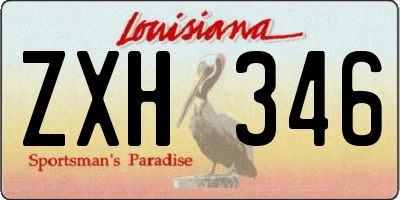 LA license plate ZXH346