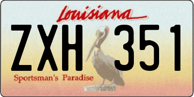 LA license plate ZXH351