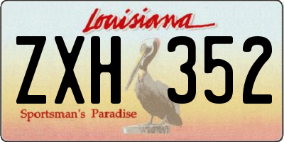 LA license plate ZXH352