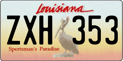 LA license plate ZXH353