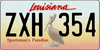 LA license plate ZXH354