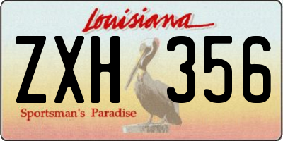 LA license plate ZXH356